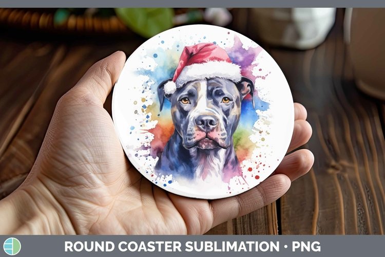 GorgeousDog Santa Hat Round Coaster design.