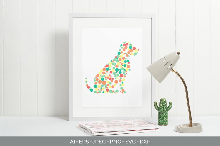 Dog Shape with Colorful Dots SVG