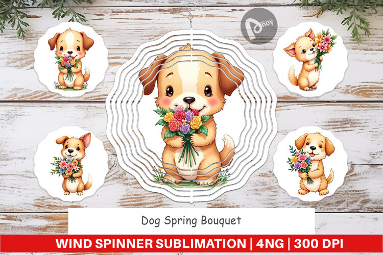 Wind Spinner Dog Spring Bouquet example image 1