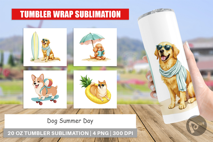 Tumbler Summer Dog Day