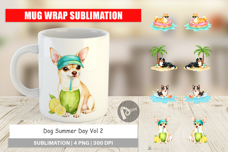 Mug Wrap Summer Dog Day