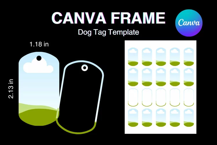 Dog Tag Canva Frame Pet Tag Frame Editable Add Photo_2