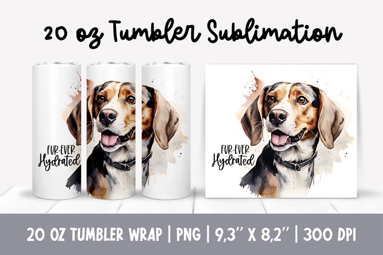 Dog Mom 20 oz Tumbler Wrap Sublimation Design Beagle