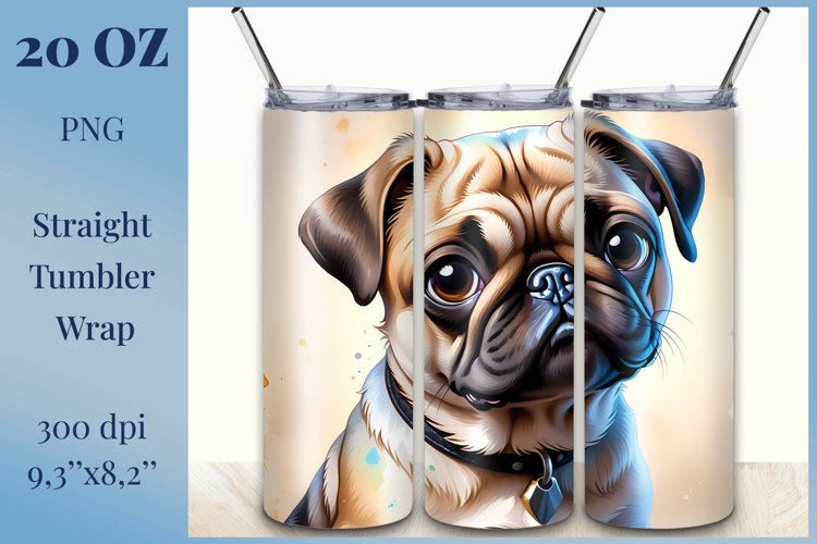 Dog Tumbler Sublimation/Watercolor Tumbler Wrap/Png file