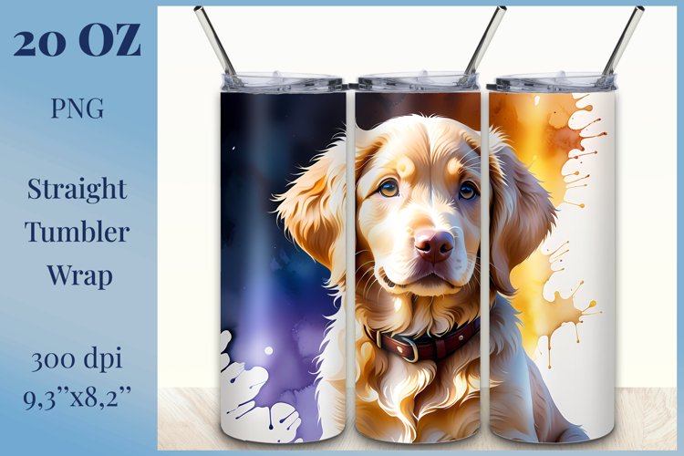 Dog Tumbler Sublimation/Watercolor Tumbler Wrap/Png file