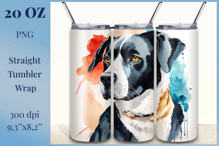 Dog Tumbler Sublimation/Watercolor Tumbler Wrap/Png file