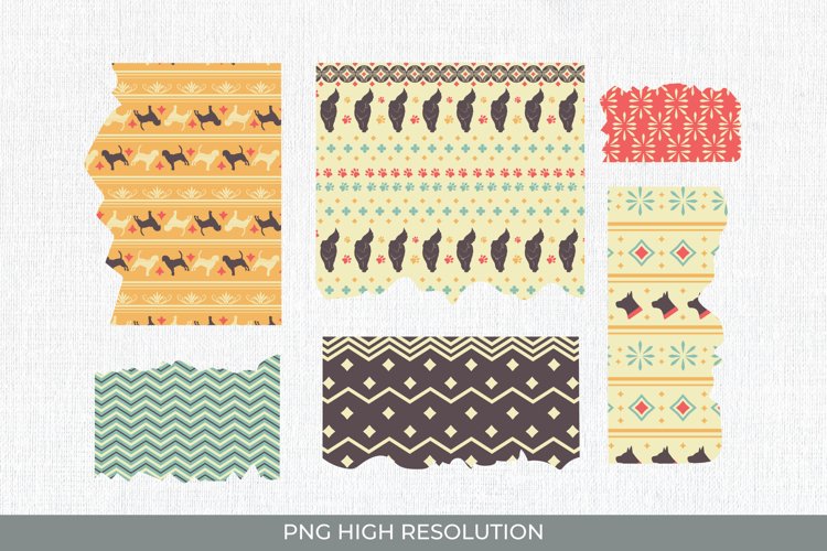 Dog Vintage Pattern Torn Paper