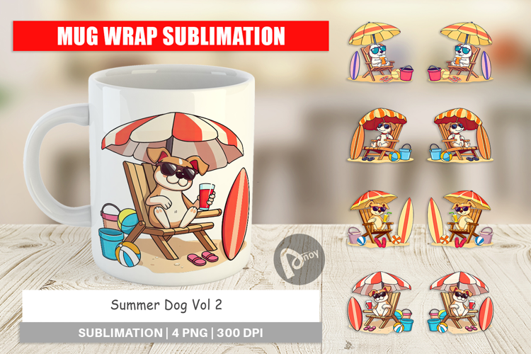 Mug Wrap Summer Dog