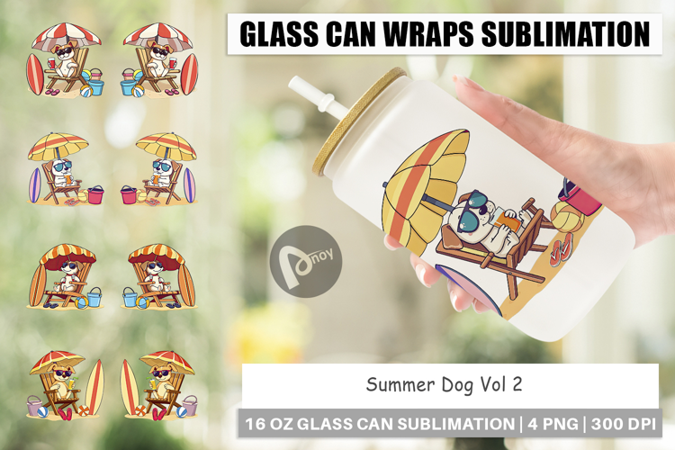 Glass Can Summer Dog