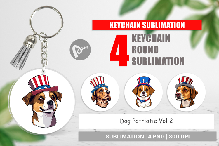 Keychain Dog Patriotic