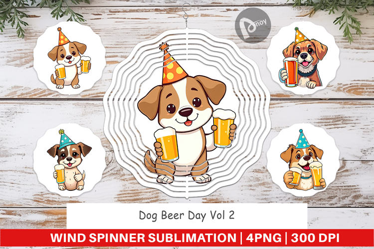 Wind Spinner Dog Beer Day