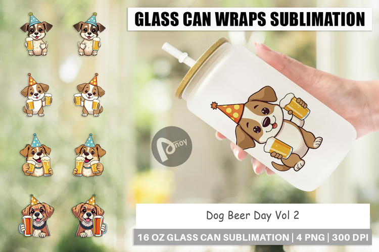 Glass Can Dog Beer Day