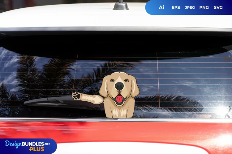 Dog Waving Rear Wiper Car Decal Sticker