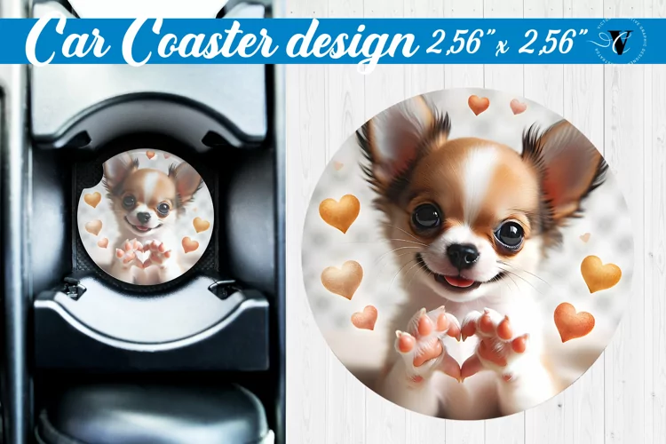 Car Coaster | Dog Car coaster