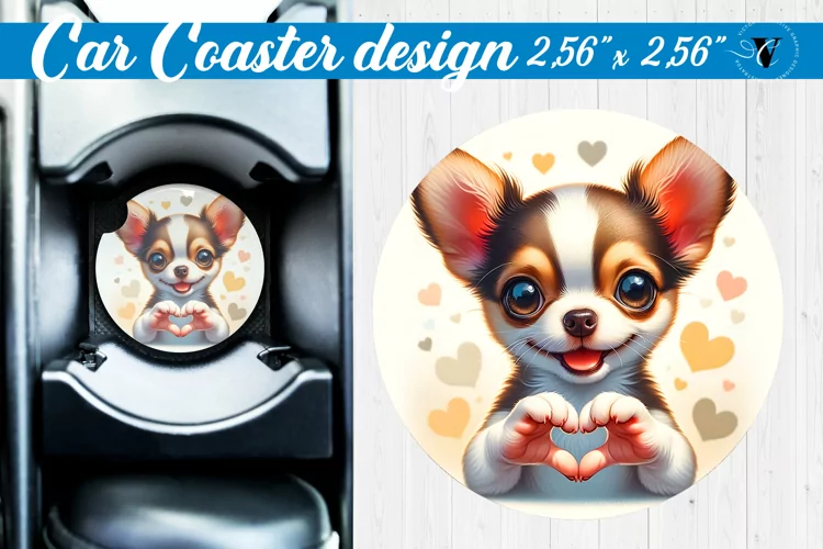 Car Coaster | Dog Car coaster