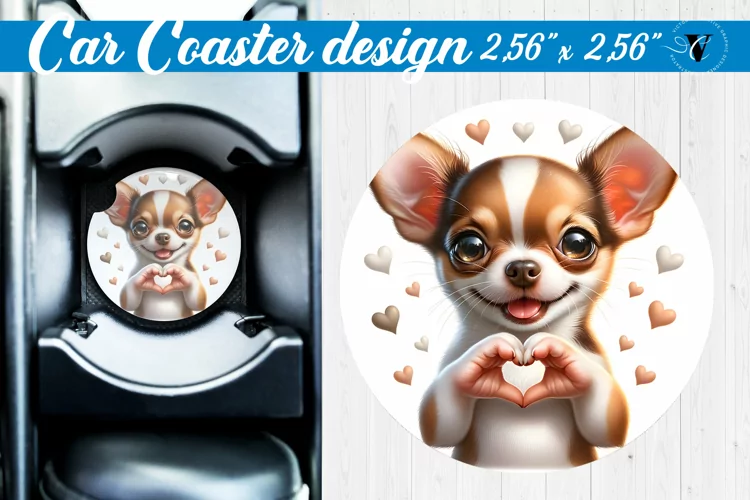 Car Coaster | Dog Car coaster