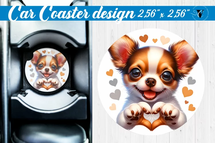 Car Coaster | Dog Car coaster