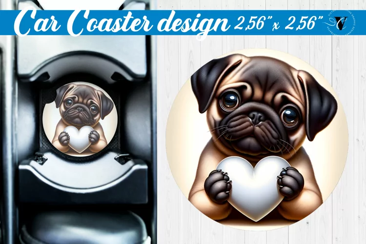 Car Coaster | Dog Car coaster