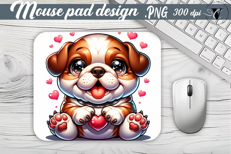Mouse Pad | Bulldog |Dog sublimation mouse pad