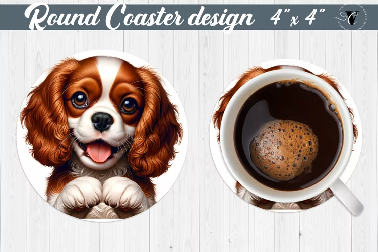 Round Coaster | Spaniel | Dog sublimation