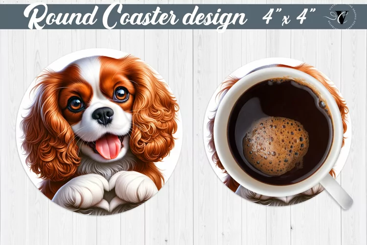 Round Coaster | Spaniel | Dog sublimation