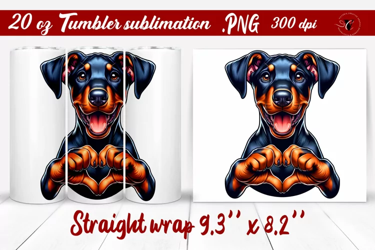 Tumbler wrap | Doberman | Dog tumbler