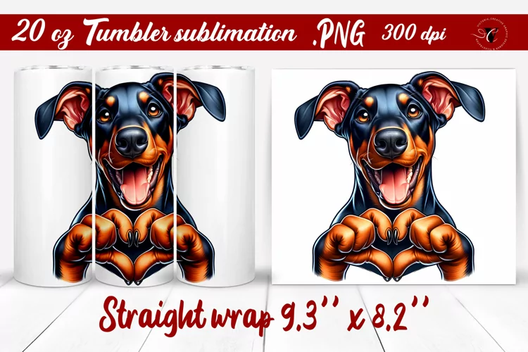 Tumbler wrap | Doberman | Dog tumbler