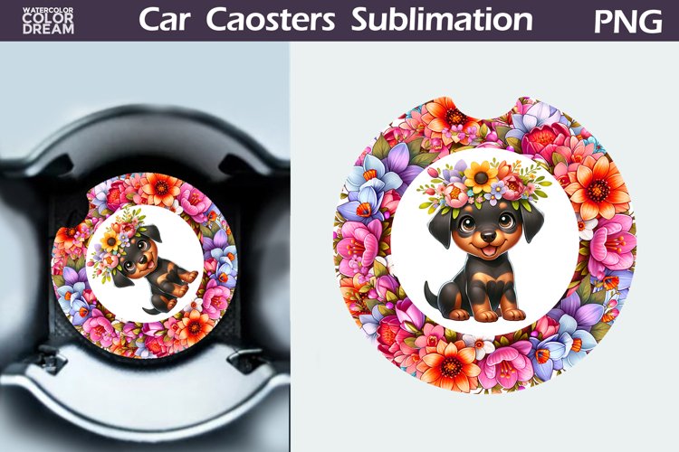 Funny Dog Car Coaster | Doberman Car Coaster