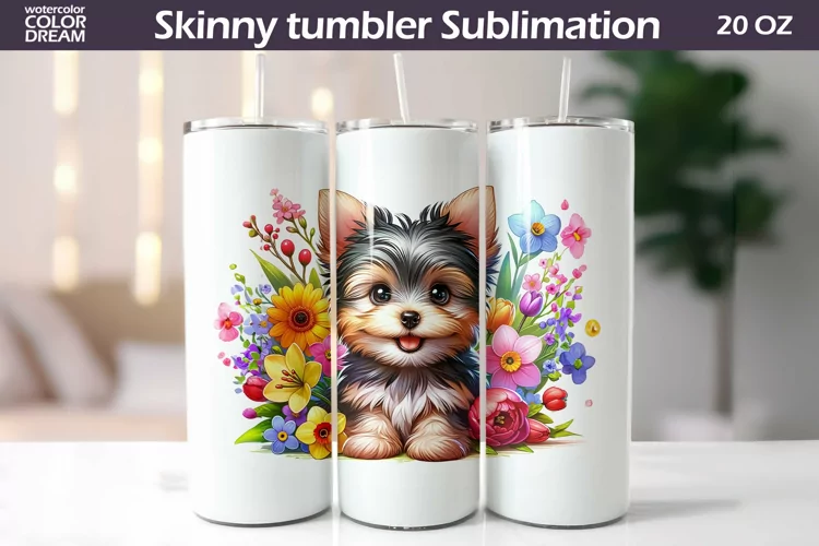 Dog Tumbler Sublimation | Yorkshire Terrier Tumbler