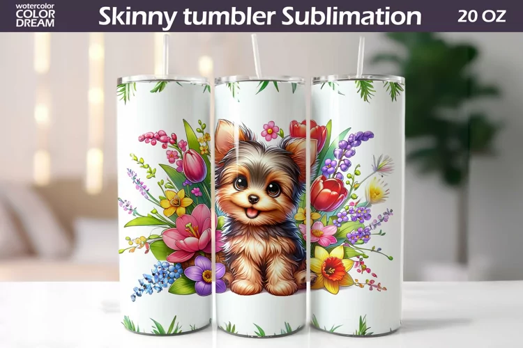 Dog Tumbler Sublimation | Yorkshire Terrier Tumbler