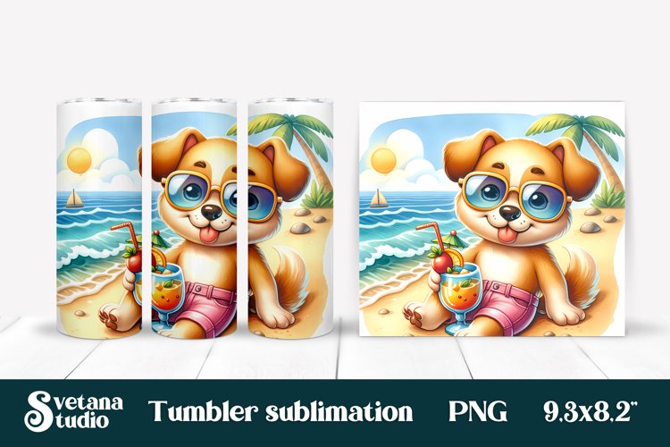 Funny dog tumbler | Summer tumbler example image 1