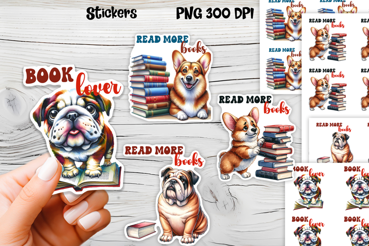 Funny dog stickers printable | Printable dog book stickers
