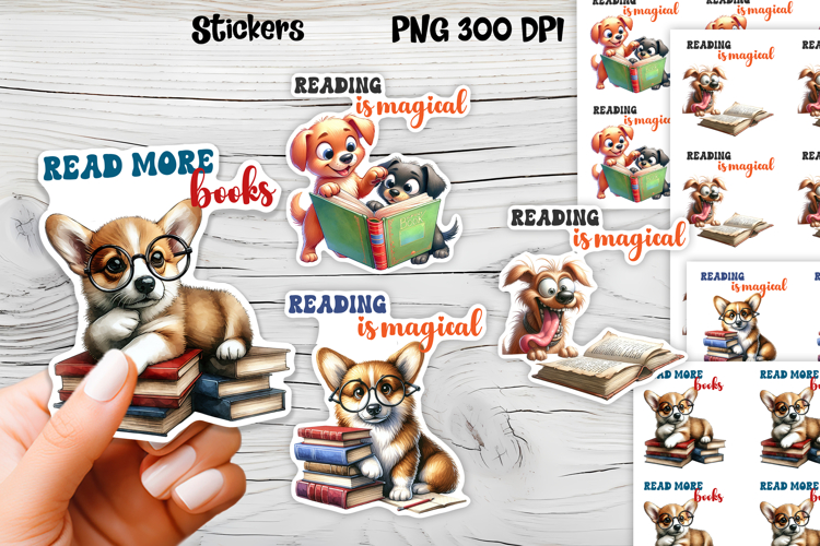 Funny dog stickers printable | Printable dog book stickers