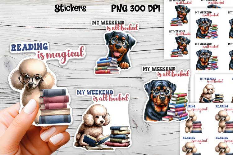 Funny dog stickers printable | Printable dog book stickers