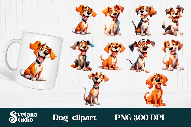 Funny dog clipart bundle design | Dog sublimation design