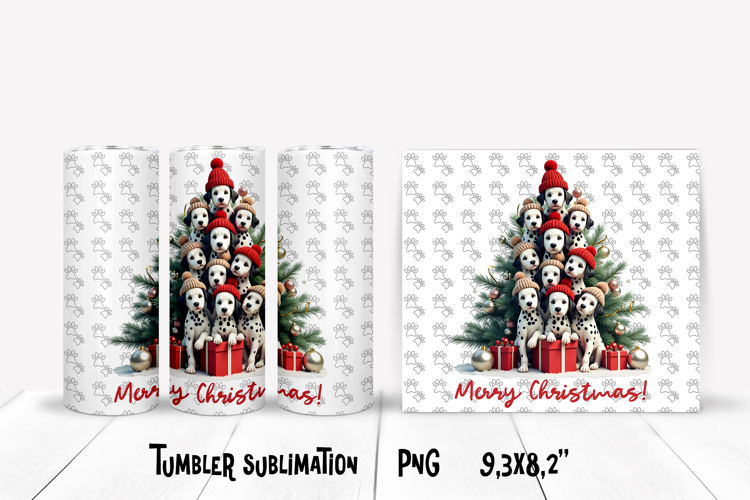 Cute Christmas dog tumbler wrap | Animal tumbler sublimation
