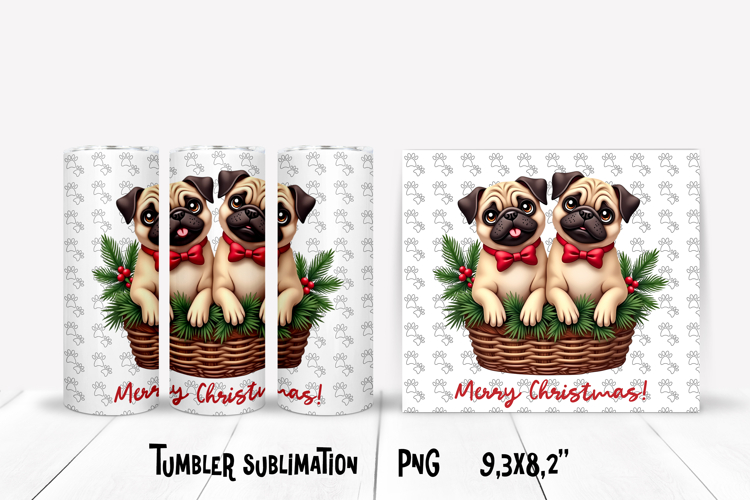 Cute Christmas dog tumbler wrap | Animal tumbler sublimation