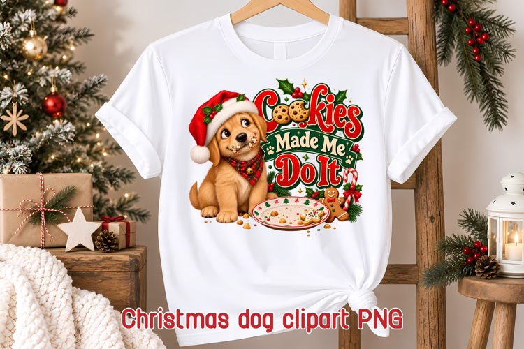 Funny Christmas Dog Cookies Clipart PNG