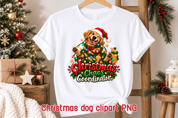 Christmas Chaos Coordinator Dog Clipart PNG
