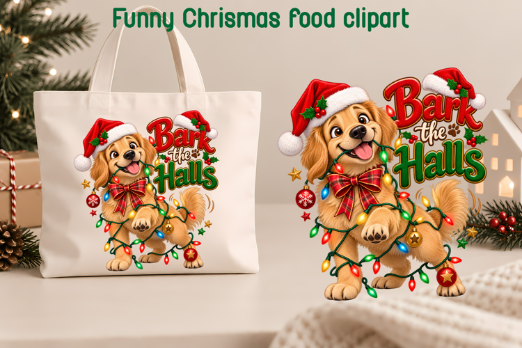 Funny Christmas Dog Cookies Clipart PNG