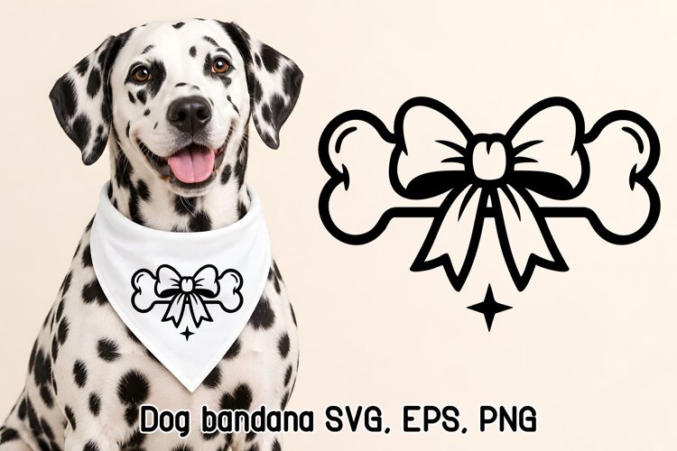 Dog Bone Bow Bandana SVG Design example image 1