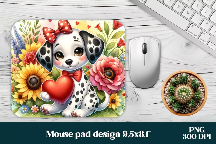Dolmatian dog mouse pad PNG sublimation design