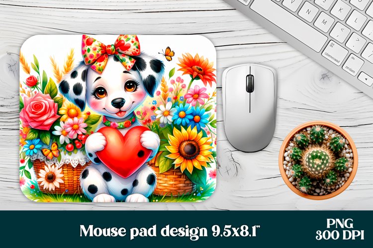 Dolmatian dog flower mouse pad sublimation design example image 1