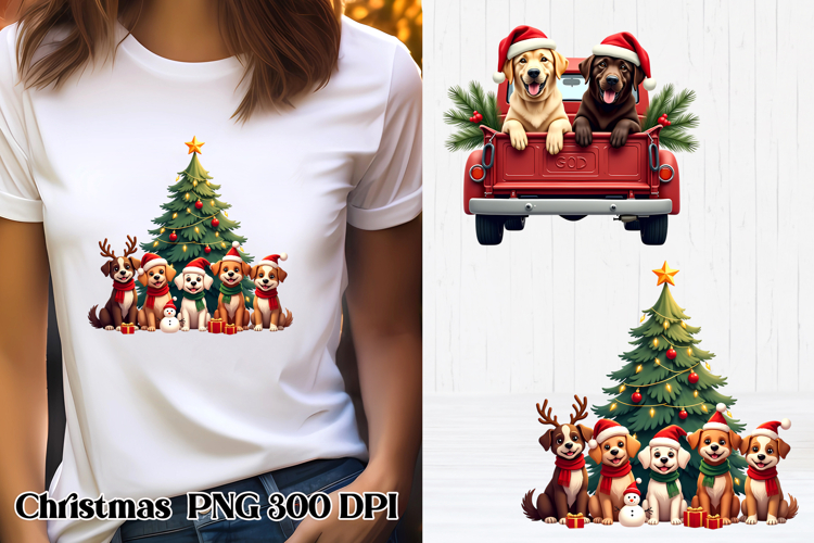 Christmas dog clipart PNG | Christmas animal sublimation