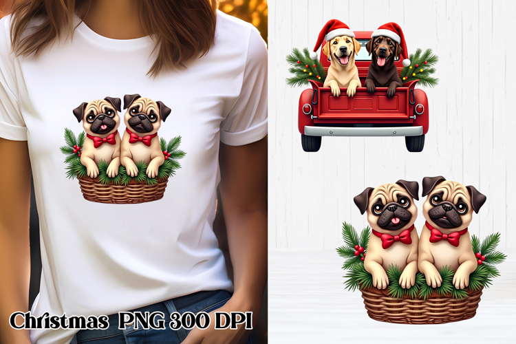Christmas dog clipart PNG | Christmas animal sublimation
