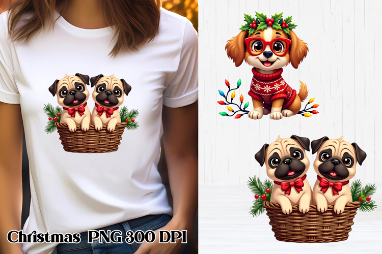 Christmas dog clipart PNG | Christmas animal sublimation