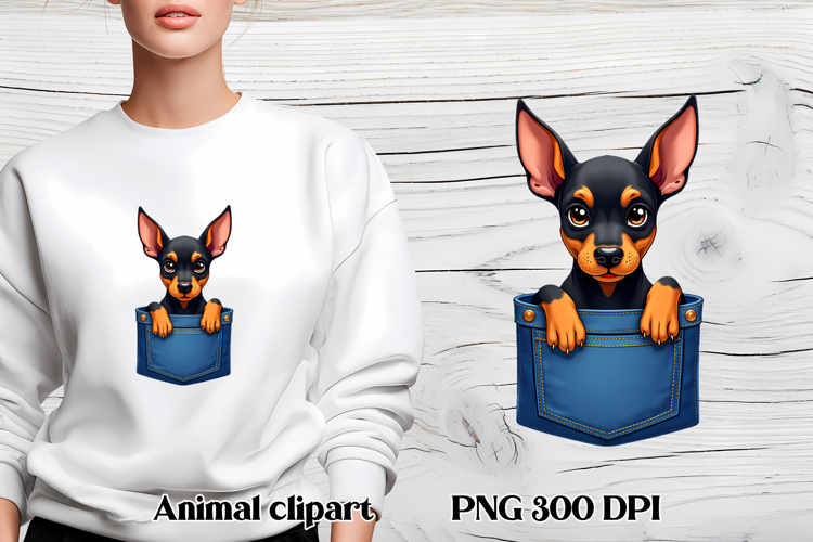 Cute dog in pocket clipart PNG | Dog puppy sublimation