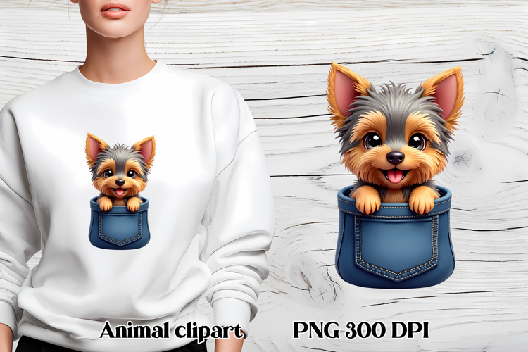 Cute dog in pocket clipart PNG | Dog puppy sublimation