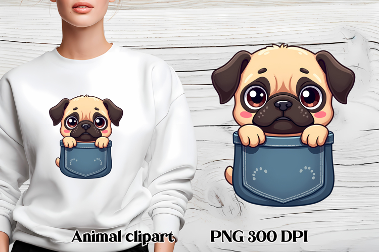 Cute dog in pocket clipart PNG | Dog puppy sublimation