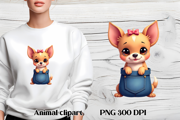 Cute dog in pocket clipart PNG | Dog puppy sublimation